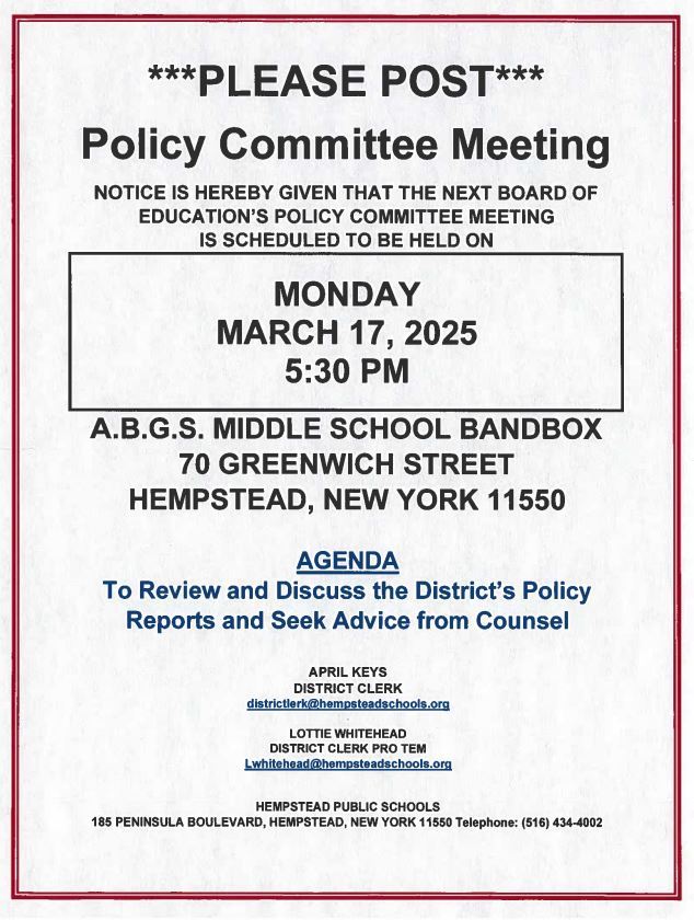 Policy Committee Meeting